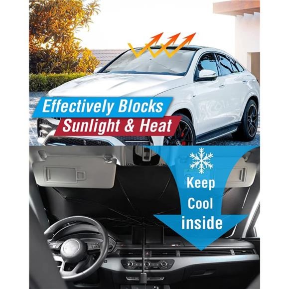 Car Windshield Sun Shade Umbrella Foldable,Sun Shade forCar Windshield Fit Sedan - Picture 5 of 6